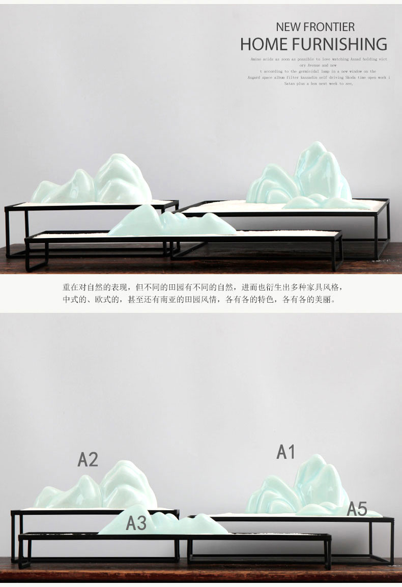 Zen mountain heavy creative dry landscape ceramic bijia furnishing articles hotel teahouse move of Chinese style household decoration