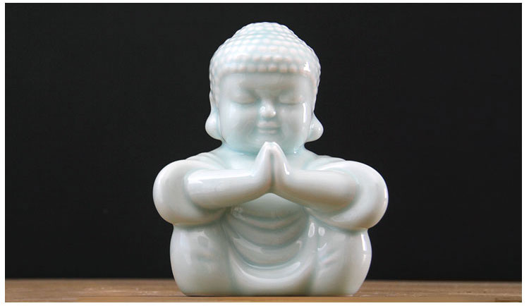 Jingdezhen Chinese manual shadow celadon of Buddha decoration ceramics furnishing articles [making porcelain decoration hand] praise f express little Buddha