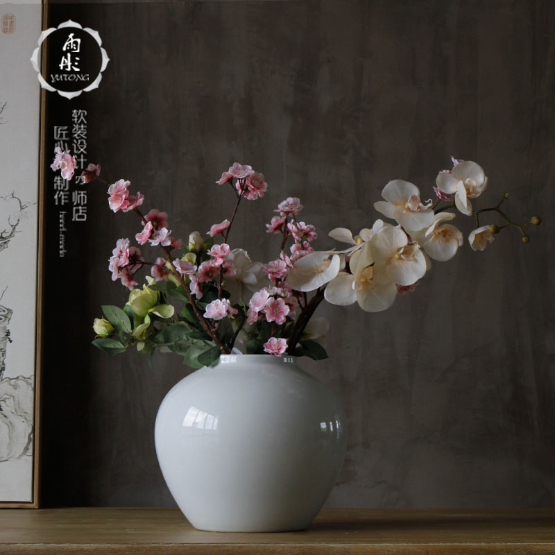 Sitting room booking with jingdezhen creative manual a bigger modern decoration decoration ceramic dry flower flower vase