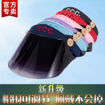 Anti-UV large edge sunscreen woman sunscreen for summer outdoor riding electric car covered face sun hat empty top