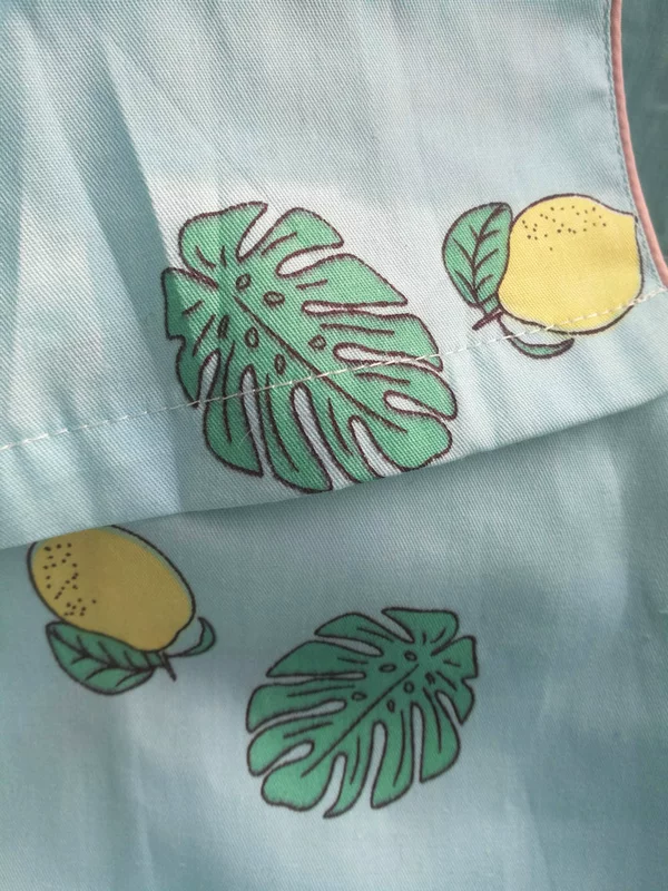 100% cotton cotton vài bộ đồ ngủ cotton dệt tay dài tay đặt nam và nữ ngắn tay phục vụ nhà mùa xuân và mùa hè mỏng