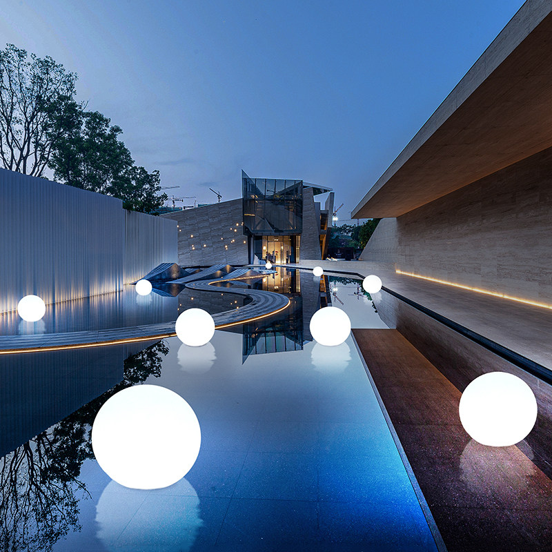 LED water floating ball light Hotel pool Pool light Courtyard garden landscape water light Glowing ball light