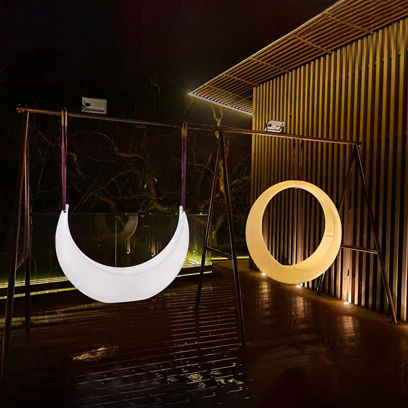 led courtyard room outdoor solar swing park shopping mall net red moon swing activity homestay luminous hanging chair