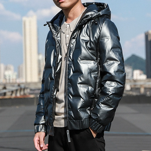 Трендовый пуховик, бархатная короткая удерживающая тепло куртка, оверсайз, в корейском стиле, утиный пух