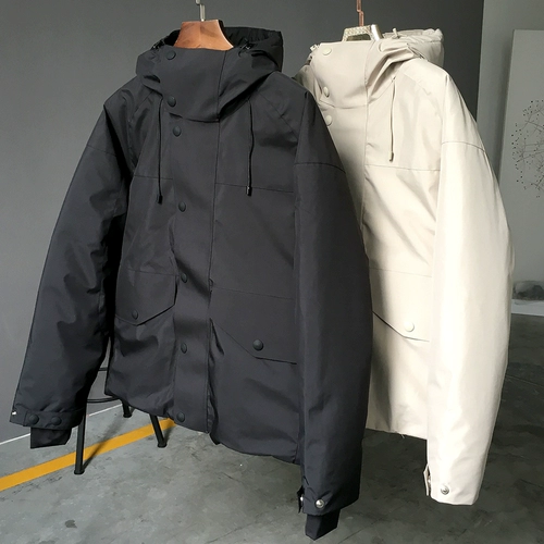 Бархатный пуховик с капюшоном, короткая куртка, коллекция 2021, утиный пух, увеличенная толщина