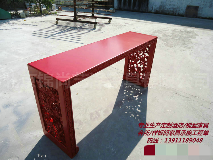 Nhà máy tùy chỉnh đồ nội thất cũ elm Trung Quốc sơn đỏ cổ phẳng openwork dải trường hợp cuốn sách trường hợp giao diện điều khiển - Bàn / Bàn bàn ghế gỗ đẹp