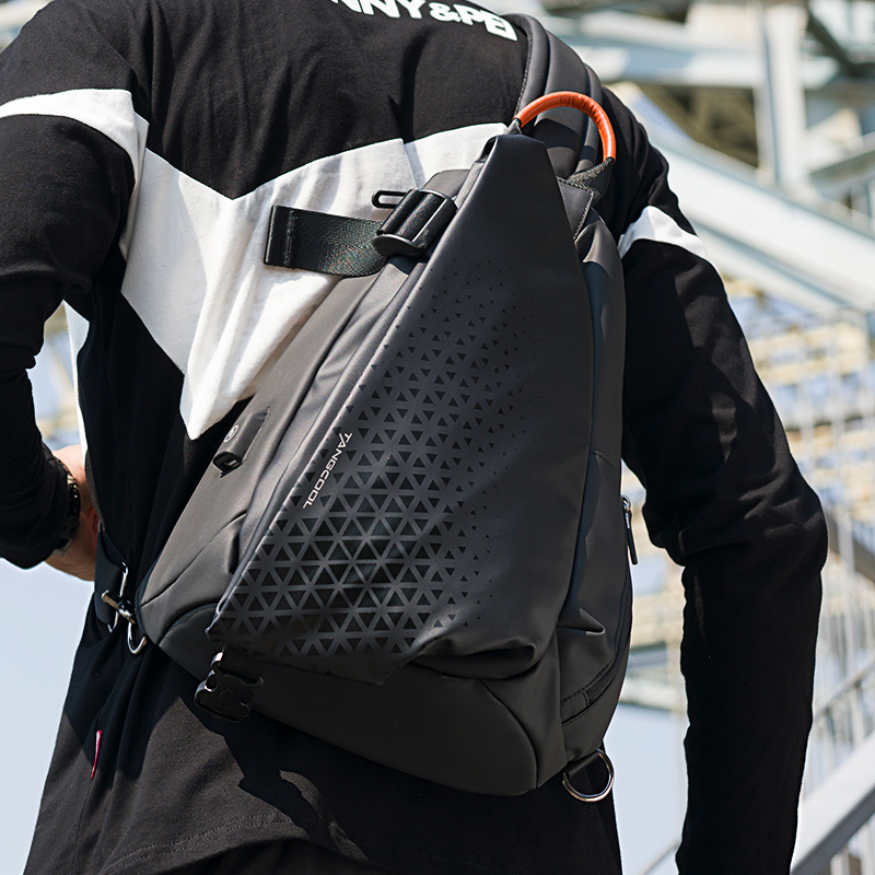 Tangcool Single Shoulder Bag Men's Locomotive Large Capacity Diagonal Satchel Men Sports Tide Card Casual Oxford Brooch Chest Bag Woman