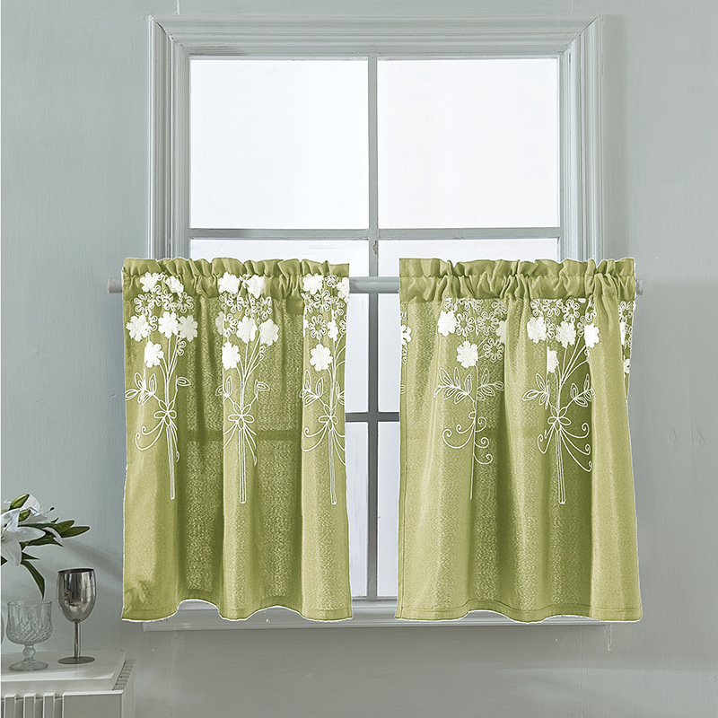 Small Curtain, Short Window Mini Decorative Curtain, Bedroom Embroidered Half Curtain, Blackout Small Window Door Curtain, Cabinet Cover Cloth