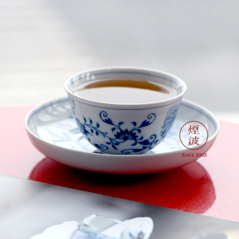 German MEISSEN mason classic blue onion series Chinese porcelain teacup disk group