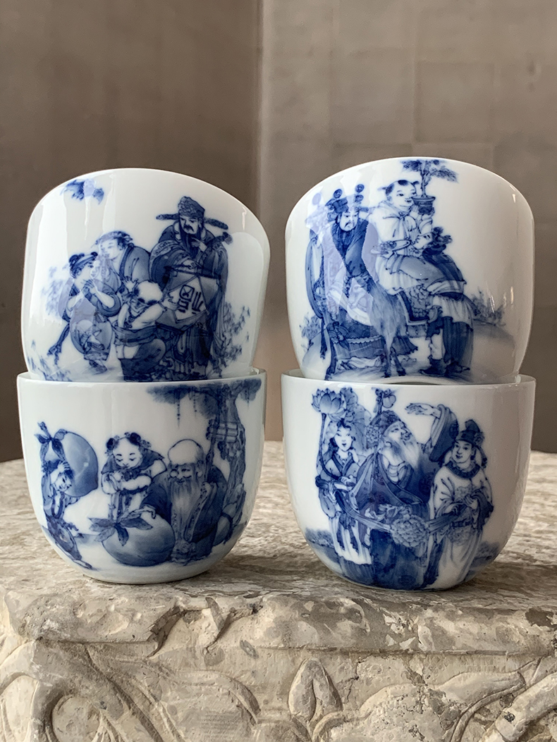 Jingdezhen nine wonderful hand burn hand - made porcelain nine paragraphs ferro, ShouXi cup qianlong chicken cylinder cup