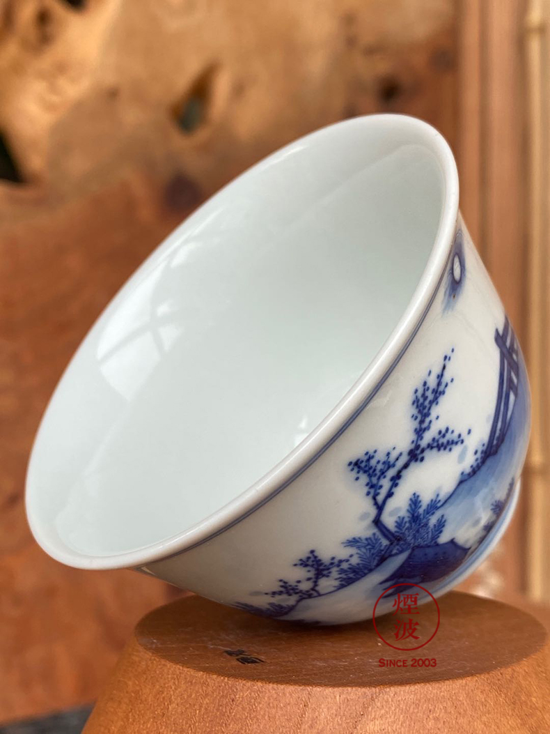 Com.lowagie.text.paragraph made hand - made of blue and white porcelain of jingdezhen lesser RuanDingRong lesser mago life of sample tea cup tea cups