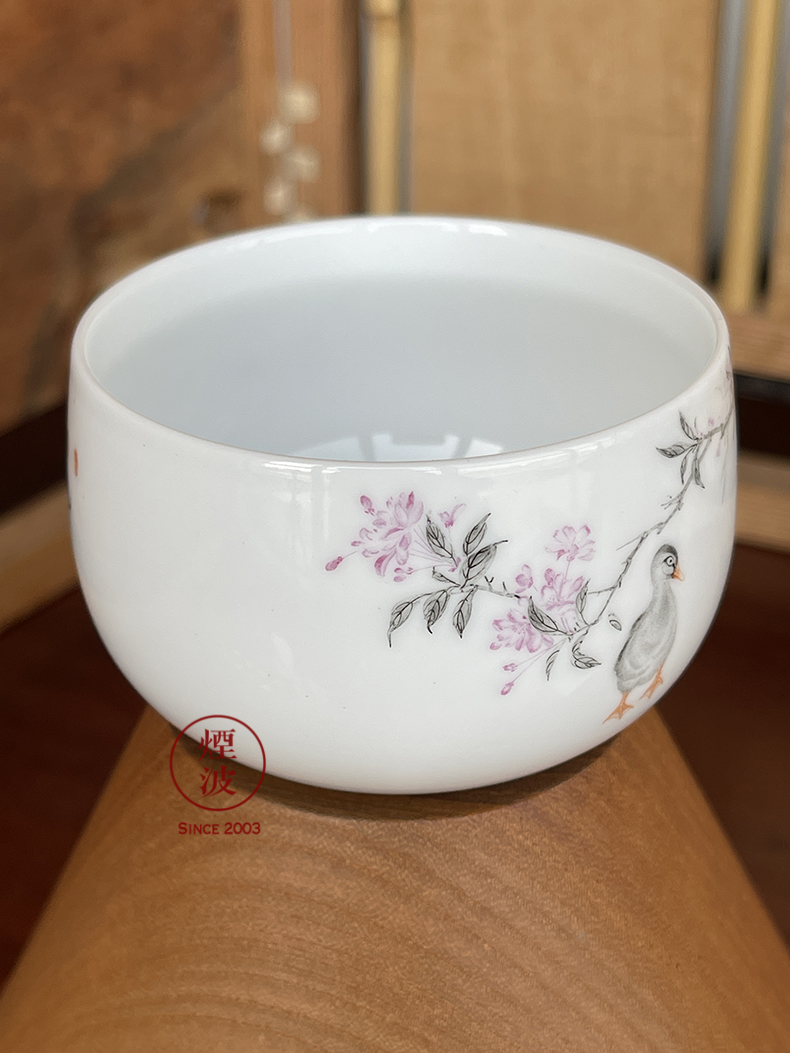 Jingdezhen nine calcinations hand - made color ink painters spend porcelain hand duck furnace type cup cup sample tea cup