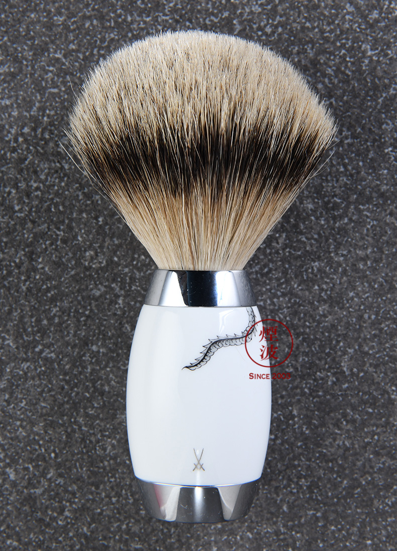 German mason MEISSEN porcelain MuLe Mu Hle be black Ming dragon badger hair brush porcelain handle