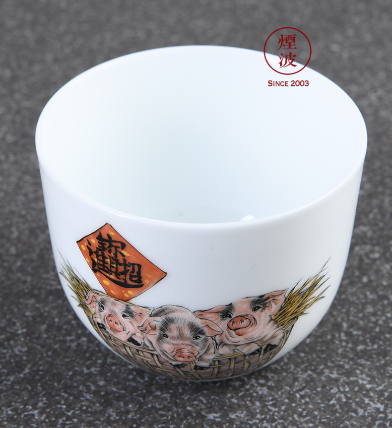 Those nine calcinations hand - made famille rose porcelain jingdezhen experienced painters a thriving business year of rooster