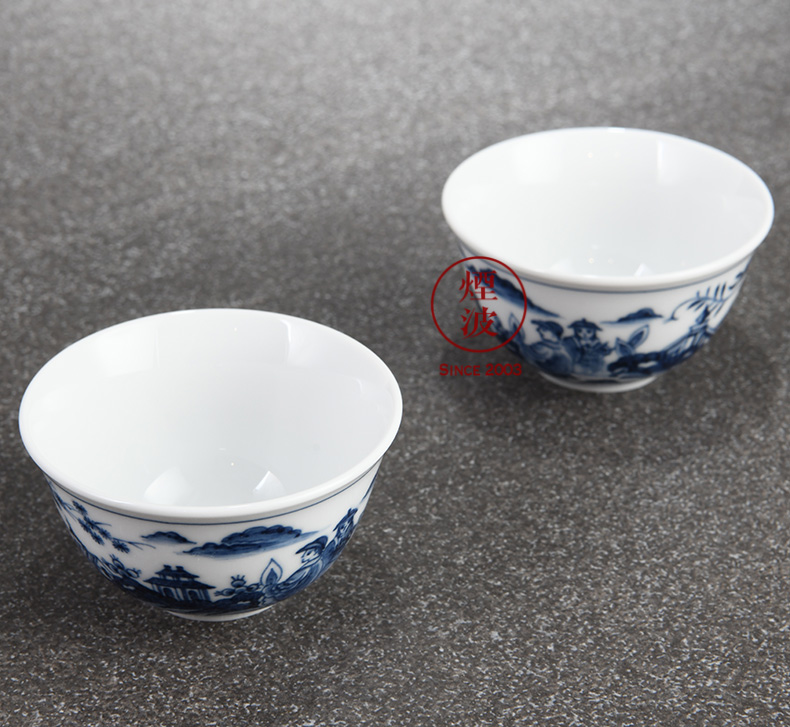 German mason mason meisen porcelain blue onion series Oriental character Chinese teacups sample tea cup