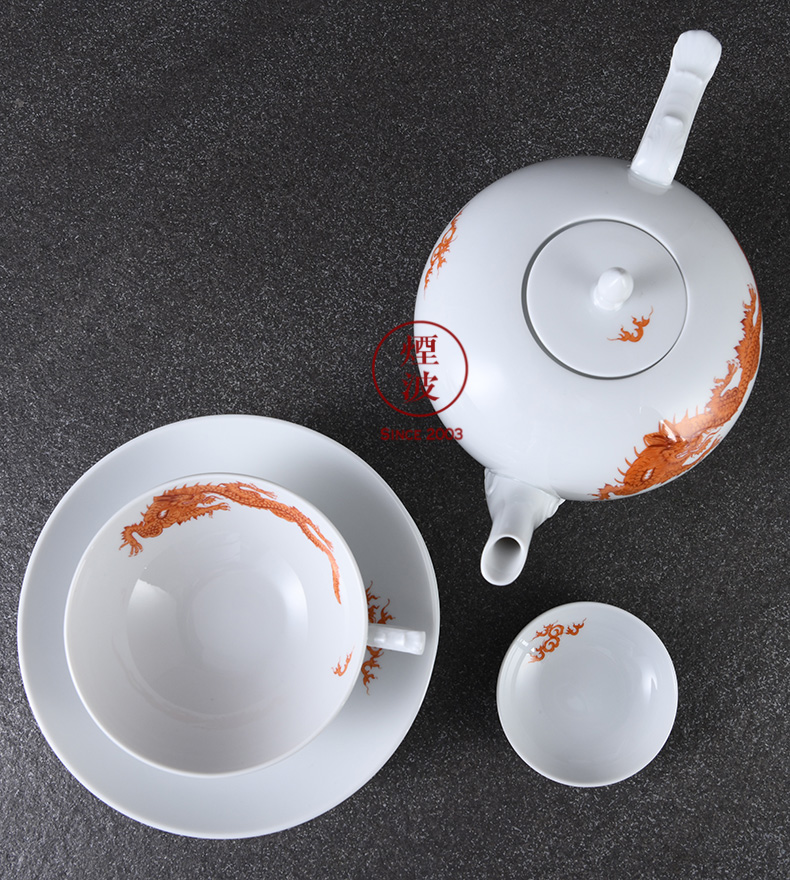 I - Germany mason mason meisen porcelain Form series red Ming dragon tea set set the teapot