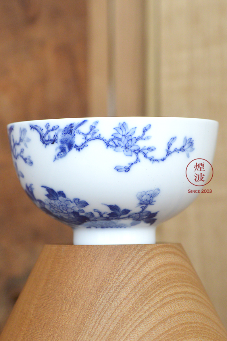 Jingdezhen nine wonderful hand burn hand - made porcelain nine paragraphs peony yulan flower heart bowl of tea cups