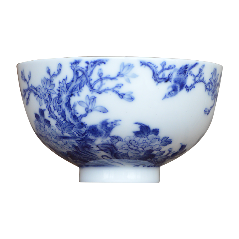 Jingdezhen nine wonderful hand burn hand - made porcelain nine paragraphs peony yulan flower heart bowl of tea cups