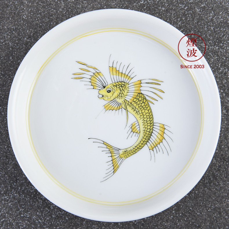 German mason MEISSEN porcelain painting decorative fish sea lines to admire the dish pot of 140 mm