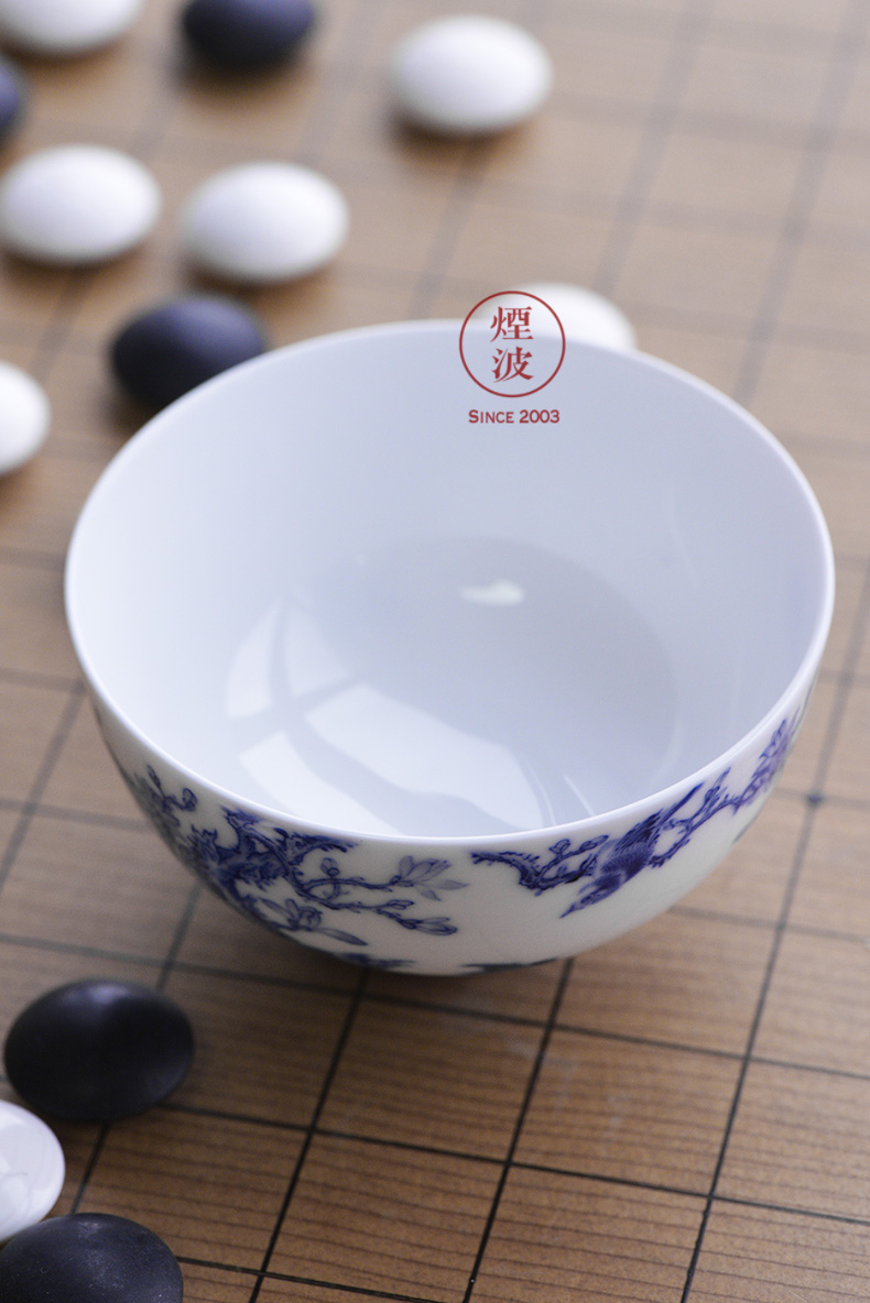 Jingdezhen nine wonderful hand burn hand - made porcelain nine paragraphs peony yulan flower heart bowl of tea cups