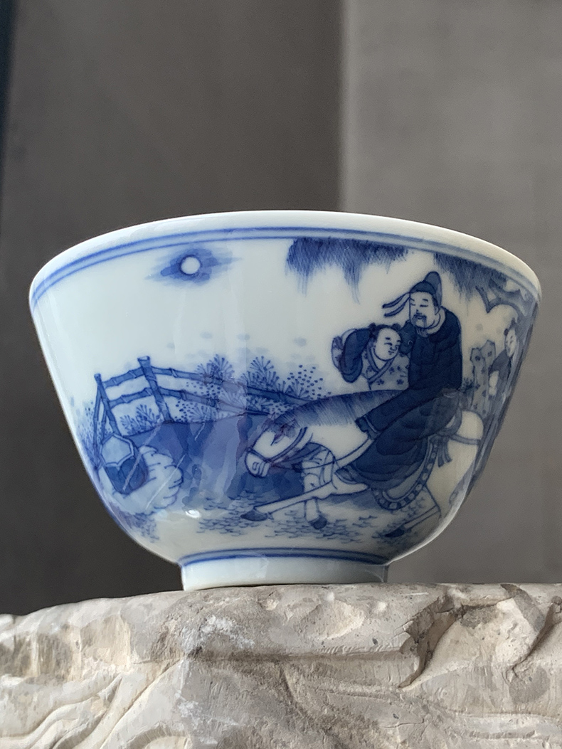 The smoke jingdezhen lesser RuanDingRong made lesser He Zhizhang riding sample tea cup tea cups