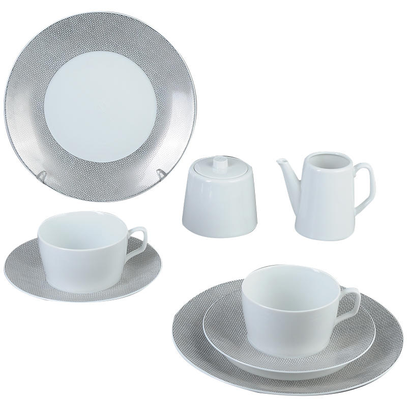 German mason MEISSEN porcelain Cosmopolitan mesh platinum set suits for grain coffee