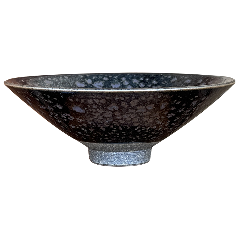Japanese pottery master expedition just cool hail drop crystal cup temmoku built light tea light cup perfectly playable cup