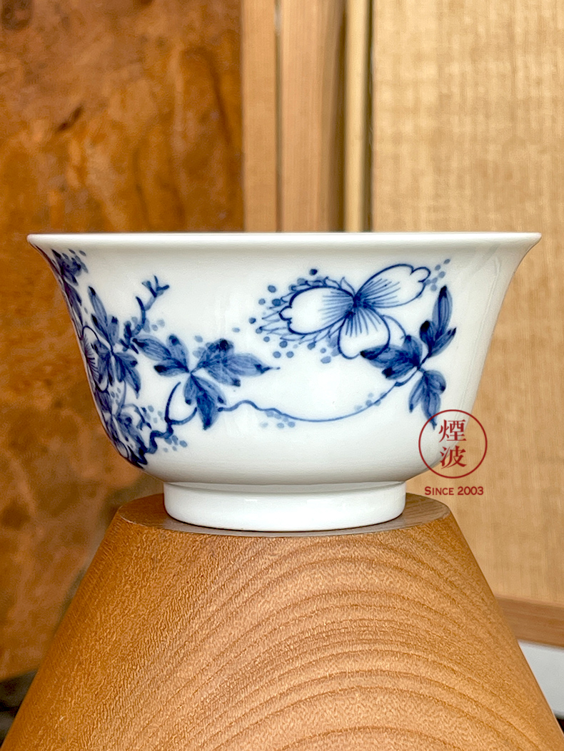 The smoke jingdezhen lesser RuanDingRong made lesser hand - made peony rock sample tea cup tea cups