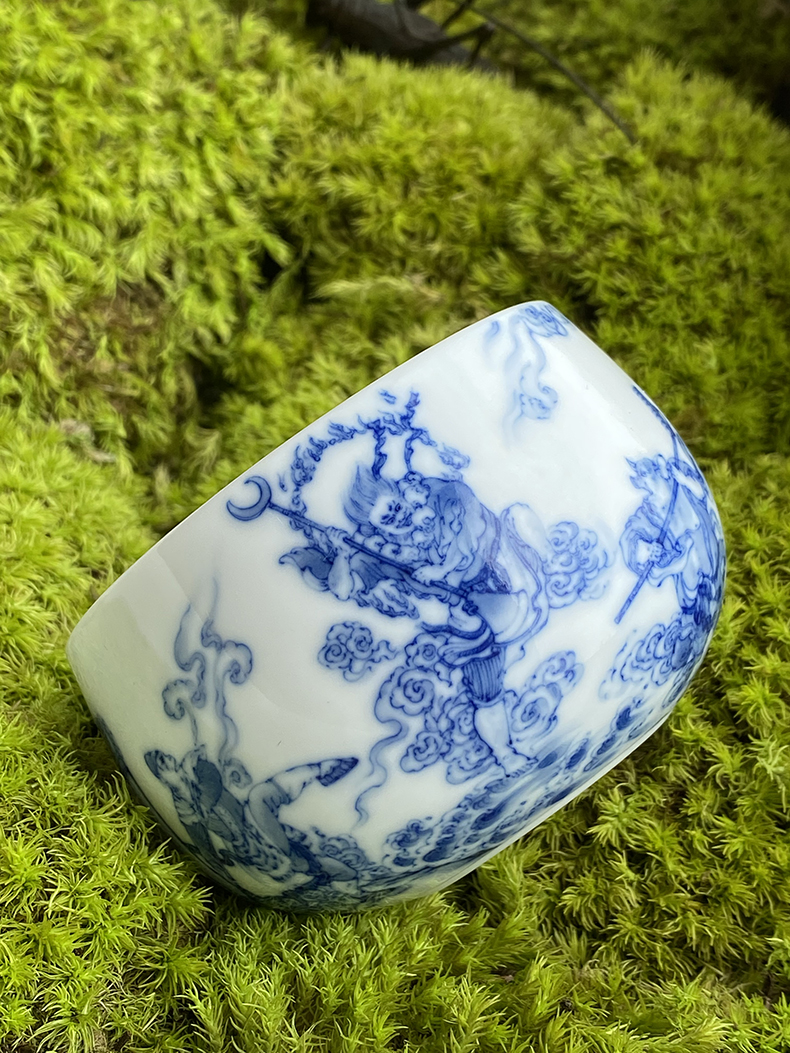 Jingdezhen nine burn hand - made porcelain nine paragraphs furnace type experienced war quicksand river cup cup