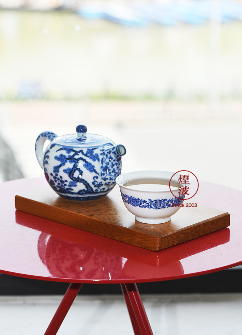 Jingdezhen spring auspicious jade Zou Jun up and blue ruyi bound of eight new system branch by grain painting of koubei