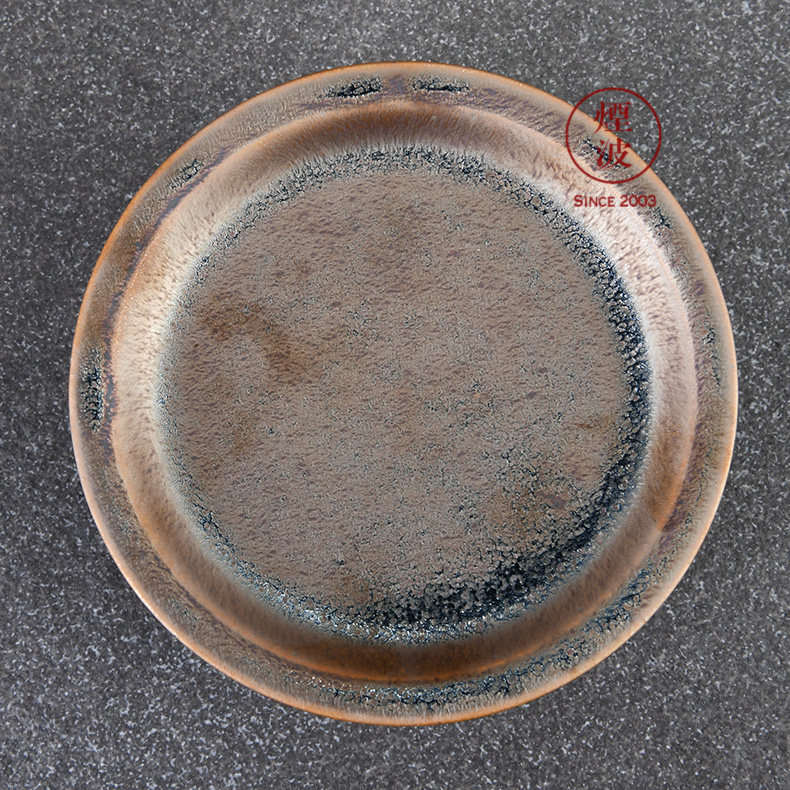 Japanese pottery master expedition just dazzle crystal droplets temmoku glaze tower of dish pot pot bearing snack tray