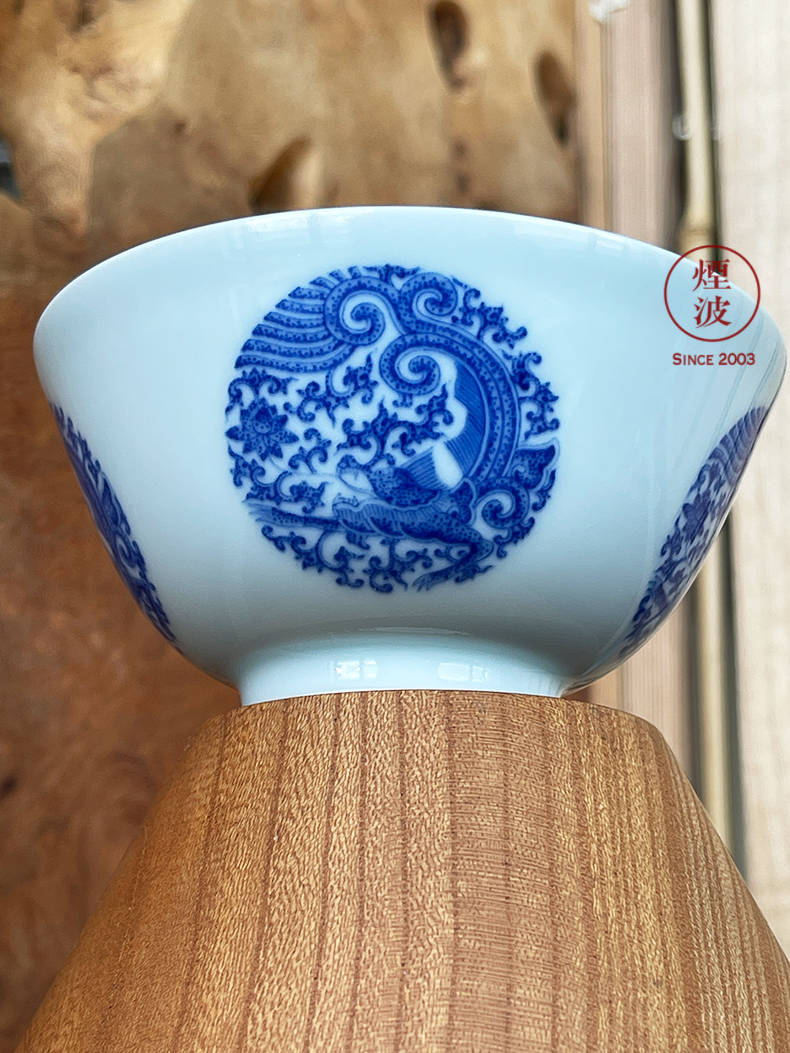 Jingdezhen sleep enjoy Jane with imitation clear blue mountain hidden up therefore dragon spends sample tea cup tea cups