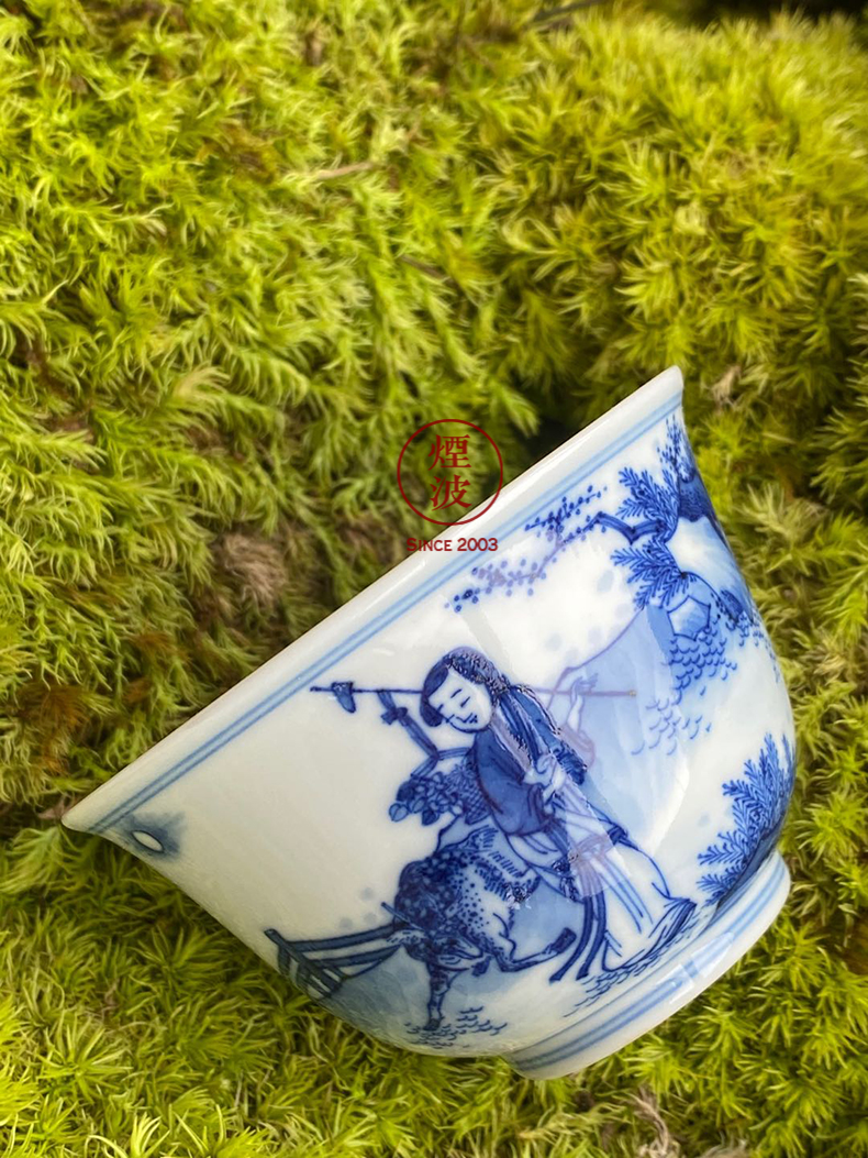 Com.lowagie.text.paragraph made hand - made of blue and white porcelain of jingdezhen lesser RuanDingRong lesser mago life of sample tea cup tea cups