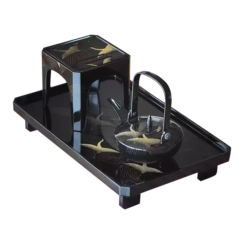 日本轮岛涂巨匠文化功劳者三谷吾一沈金千羽鹤屠苏器酒器