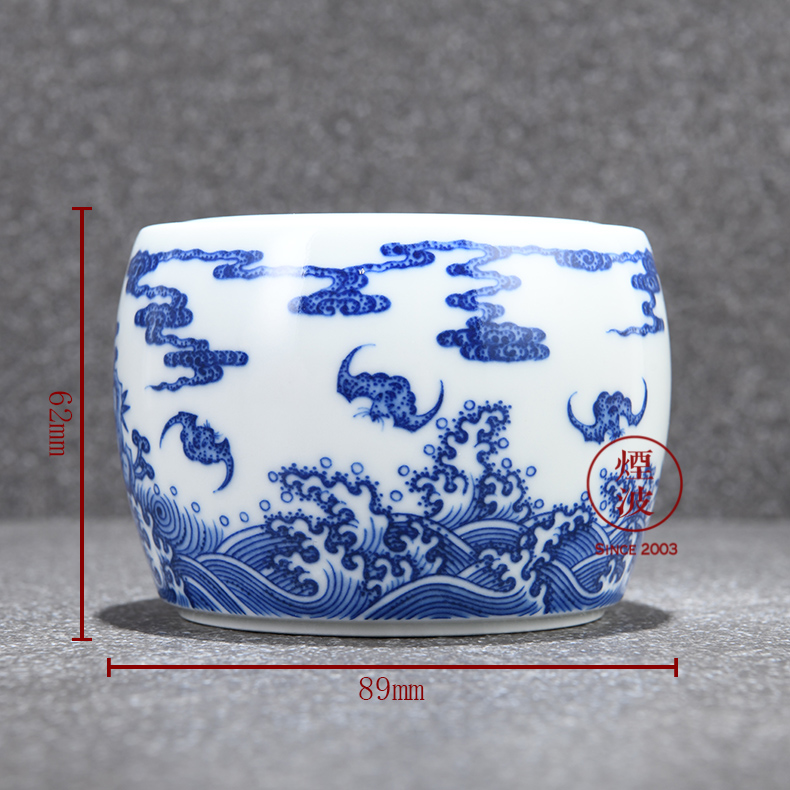 Jingdezhen sleep mountain hidden hand - made porcelain up section shou fortuna 's movement of grain tea canister storage tank