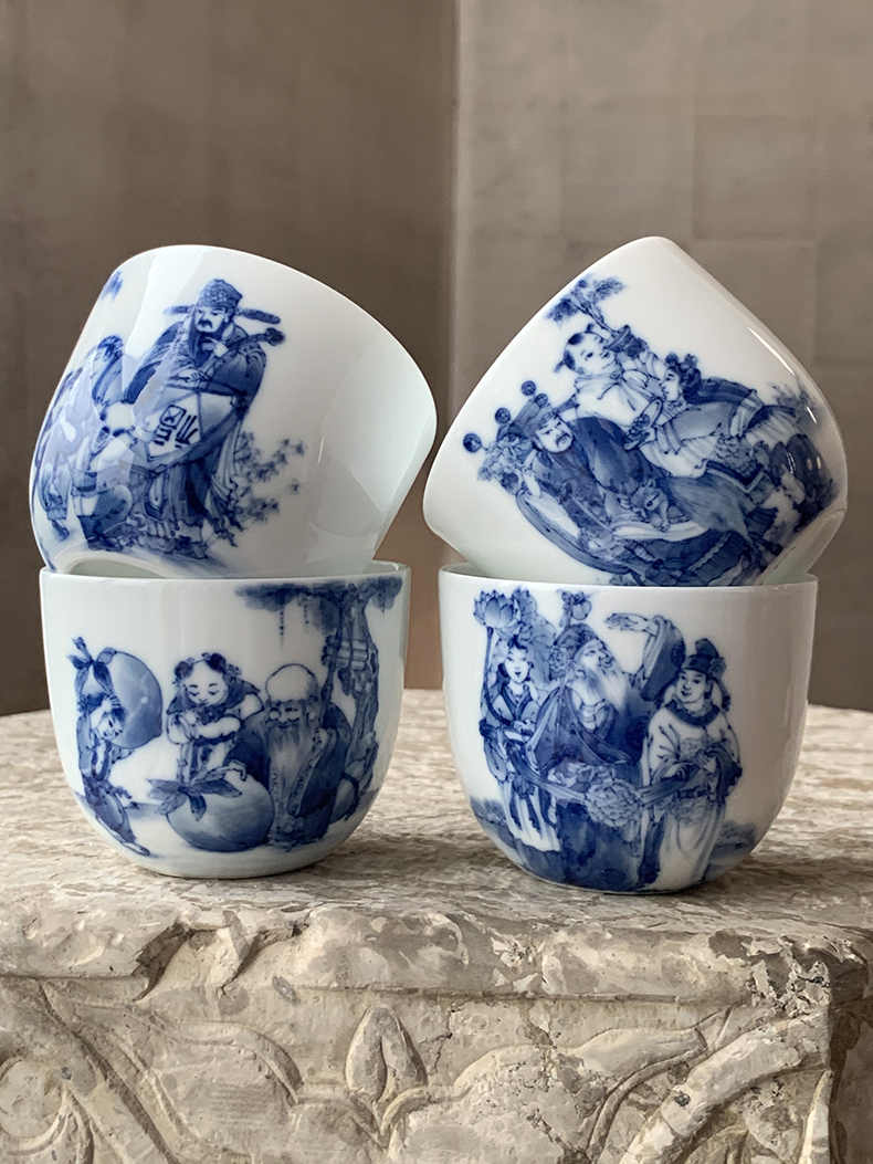 Jingdezhen nine wonderful hand burn hand - made porcelain nine paragraphs ferro, ShouXi cup qianlong chicken cylinder cup