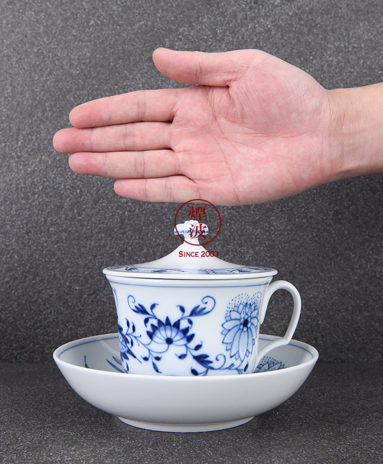 German mason mason meisen porcelain blue onion tureen tea cups and saucers set tea service