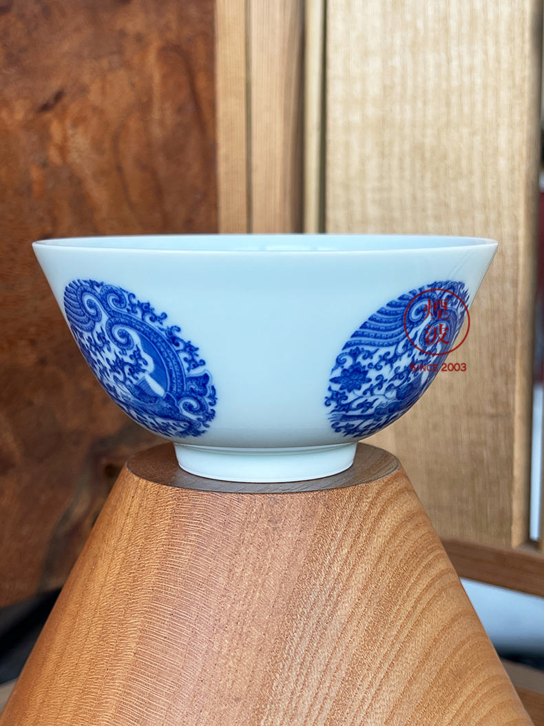 Jingdezhen sleep enjoy Jane with imitation clear blue mountain hidden up therefore dragon spends sample tea cup tea cups