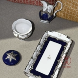 Германия Мейсен Мейсон Фарфор B-форма Royal Blue Platinum Rose Coffe