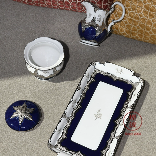 Германия Мейсен Мейсон Фарфор B-форма Royal Blue Platinum Rose Coffe