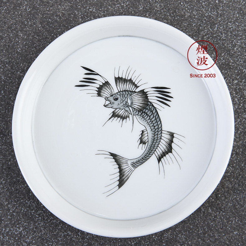 German mason MEISSEN porcelain painting decorative fish sea lines to admire the dish pot of 140 mm