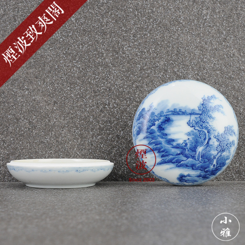 The smoke jingdezhen lesser RuanDingRong made lesser landscape inkpad box box