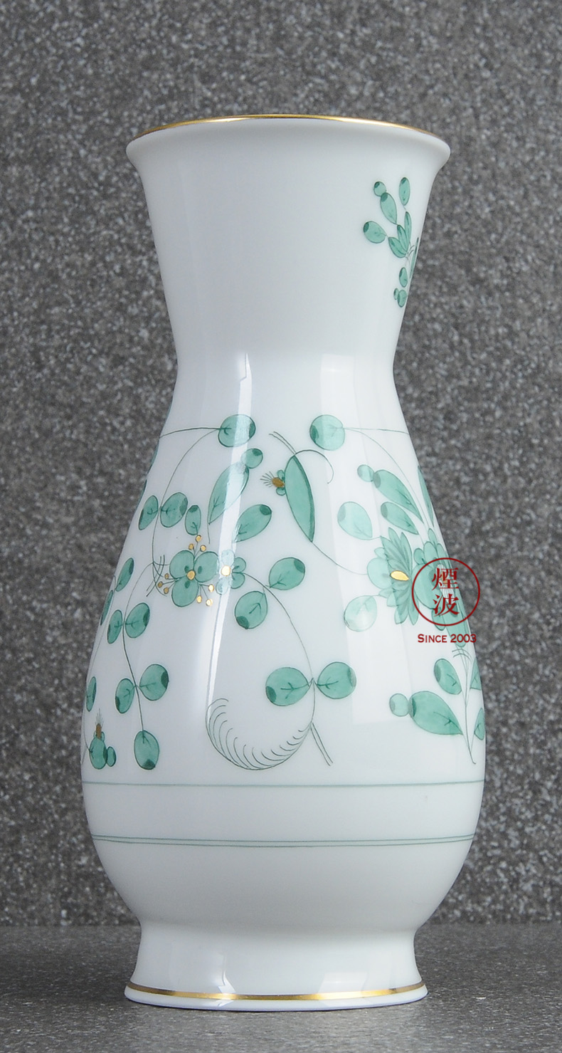 German mason MEISSEN porcelain new clipping green flower vase home furnishing articles 145 mm in India