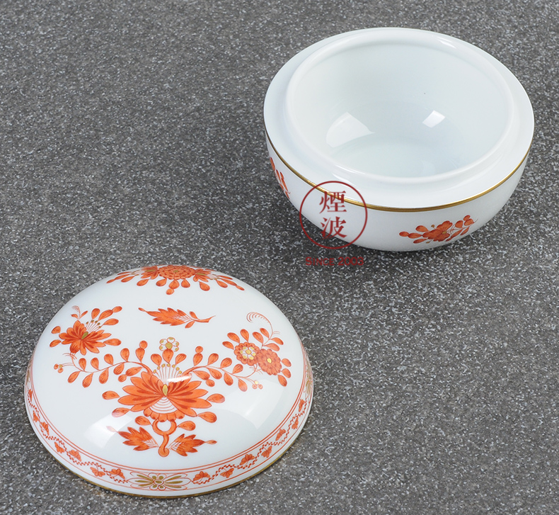 German mason mason meisen new clipping persimmon red porcelain India candy box flowers POTS store content box