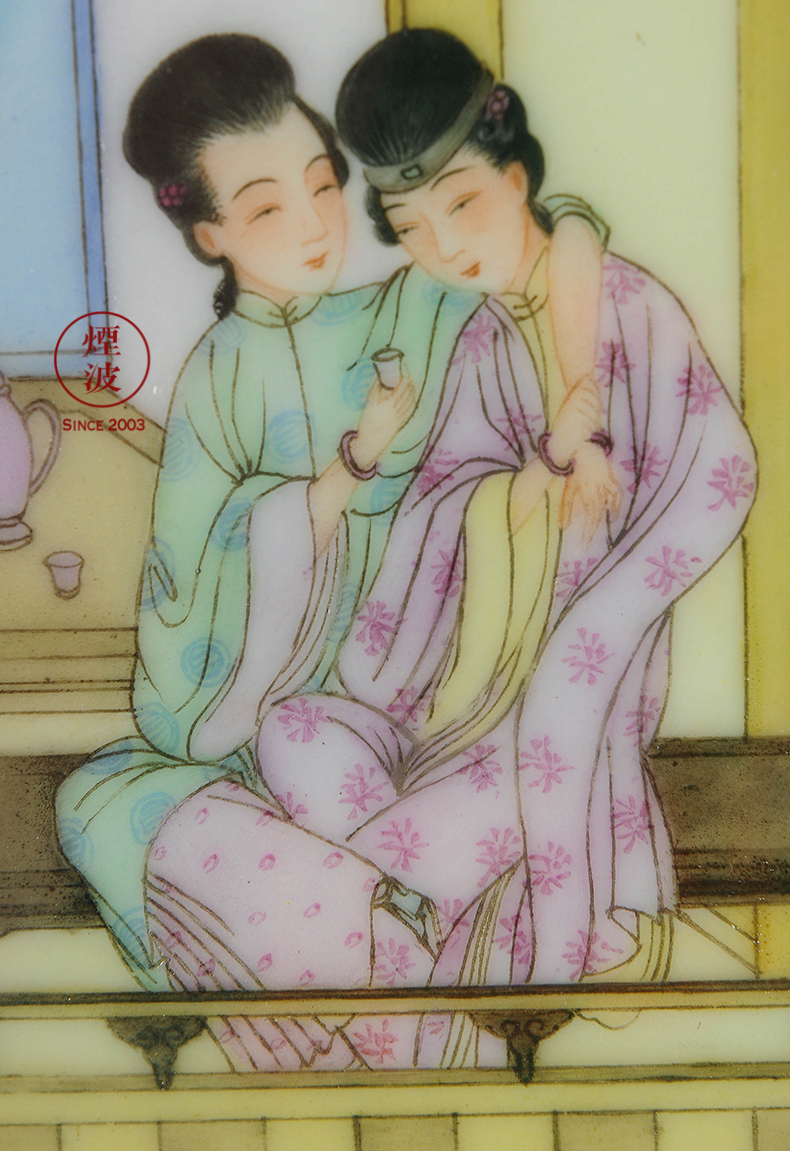 Those painters hand - made famille rose porcelain jingdezhen nine calcinations hand version of jin ping mei porcelain plate painting 62 * 62