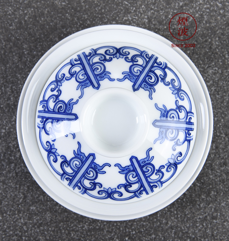 Those jingdezhen spring auspicious jade Zou Jun up system with hand - made of blue and white porcelain dragon tureen the warring states period