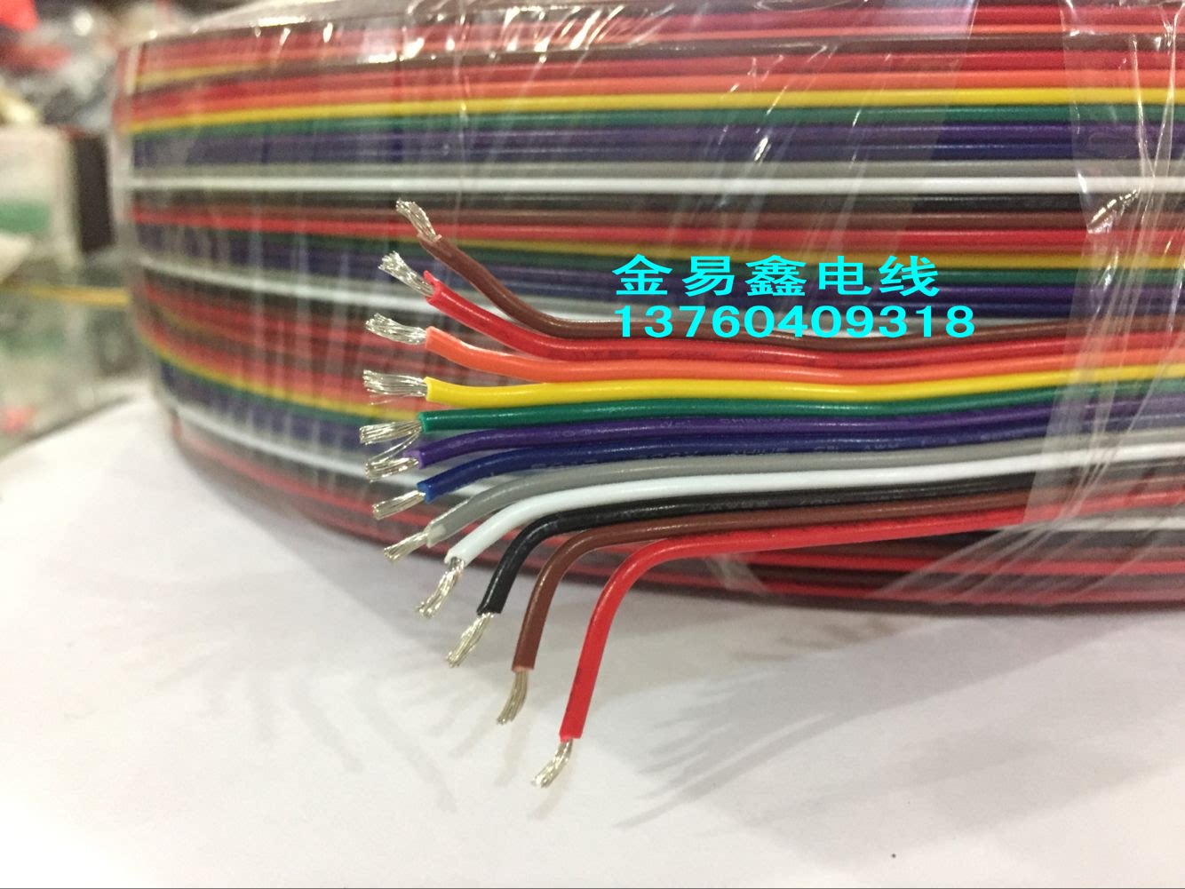 12P color line color red line UL1007#22AWG17* 0 16MM tinned brass wire 12P* 0 34 squared