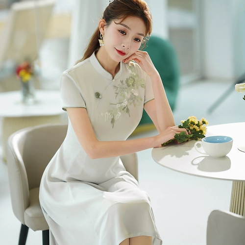 秀观唐 Летнее ретро ципао, китайский стиль