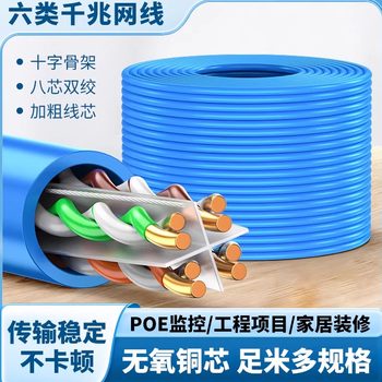 Category 5E, 6, 7, 8 Oxygen-Free Copper Gigabit Double-Shielded Indoor and Outdoor Monitoring Poe Home 10g Network Cable 300m