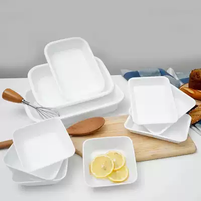 Some preferred Japanese imported white tray, fruit and vegetable ingredients, storage tray, kitchen reserve plate